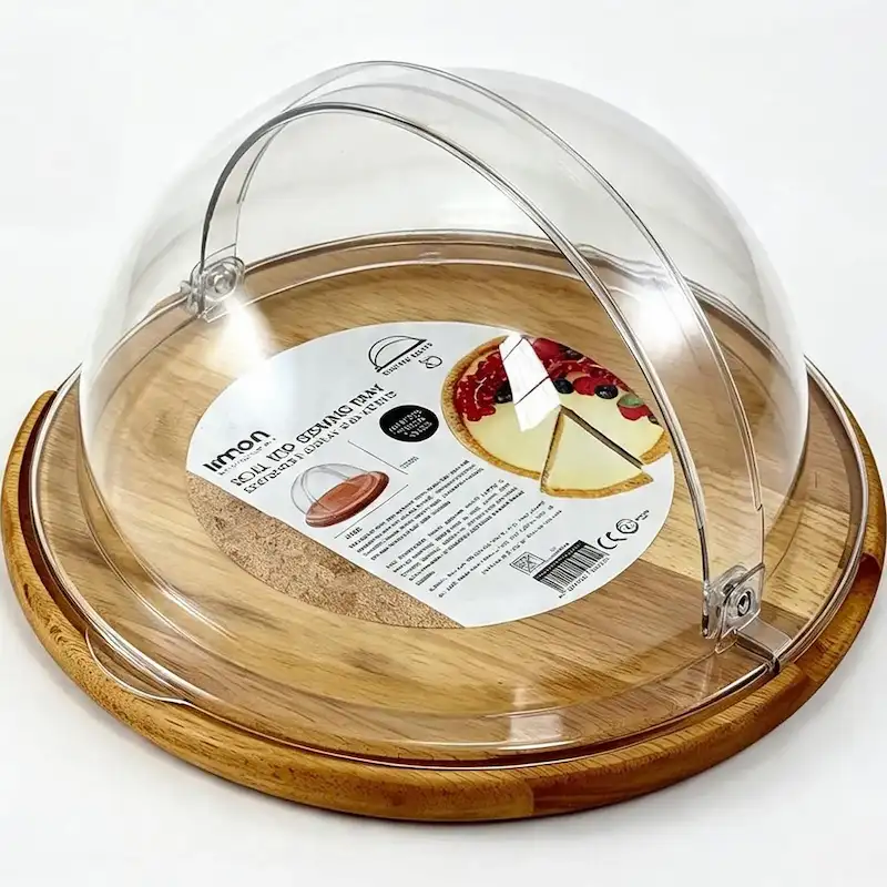 ظرف سرو کیک کفه چوبی 30 سانتی لیمون کد 2179