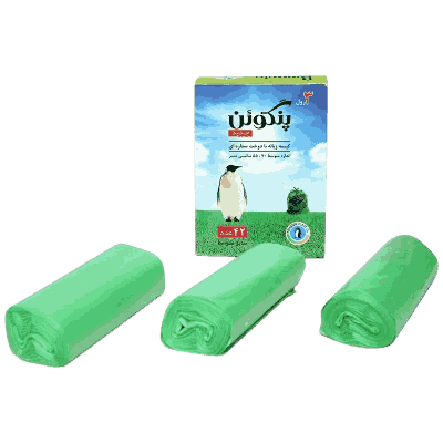 کیسه زباله رولی سه قلو سایز متوسط 42 عددی پنگوئن