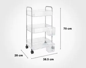 ترولی 3 طبقه چرخدار کوچک لیمون کد 2373