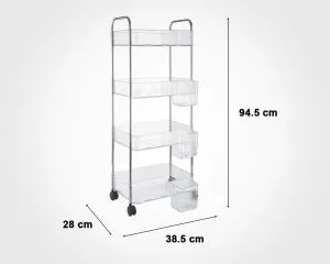 ترولی 4 طبقه چرخدار کوچک لیمون کد 2374