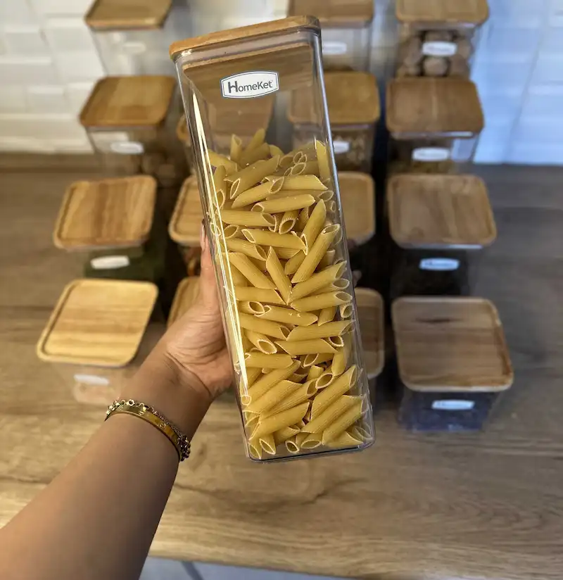 جا حبوباتی مربع درب چوبی سایز 4 آراگل هوم کت