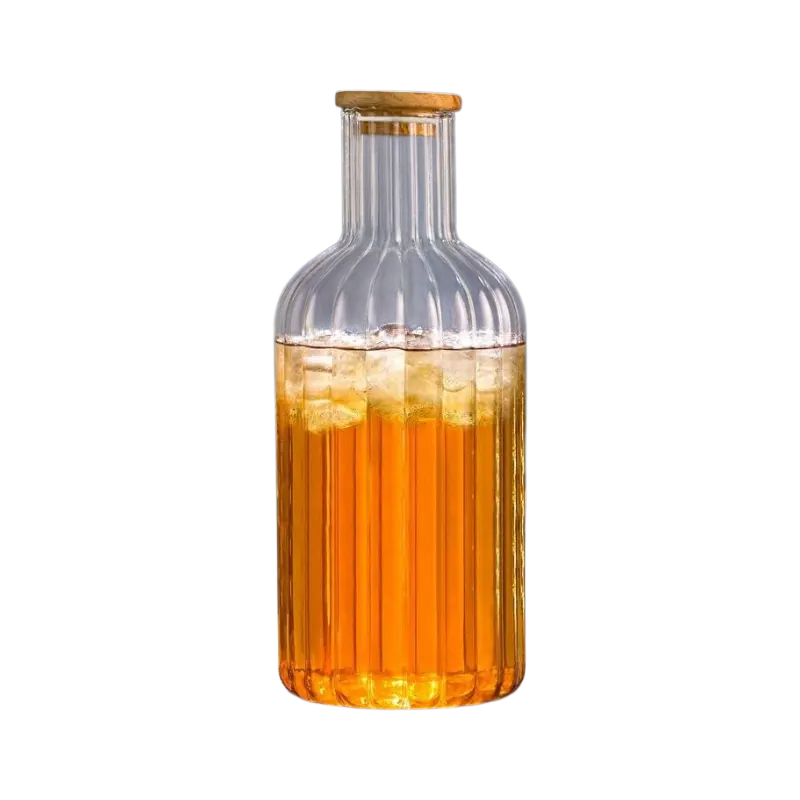 بطری شیشه ای 1.4 لیتر درب چوبی لیمون کد 2355